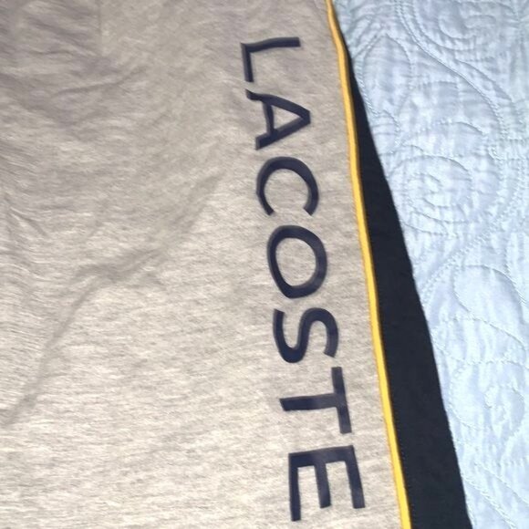 Lacoste Mens Grey Sweatpants With Logo & Side Stripe - Picture 4 of 9